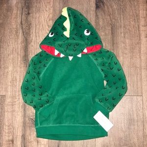 Dinosaur fleece hoodie with hood art size 2T